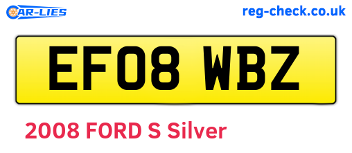 EF08WBZ are the vehicle registration plates.