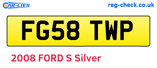 FG58TWP are the vehicle registration plates.