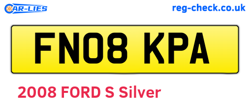 FN08KPA are the vehicle registration plates.