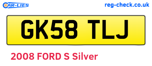 GK58TLJ are the vehicle registration plates.