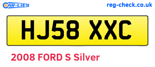 HJ58XXC are the vehicle registration plates.