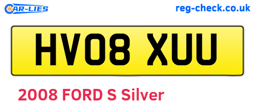 HV08XUU are the vehicle registration plates.