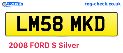 LM58MKD are the vehicle registration plates.