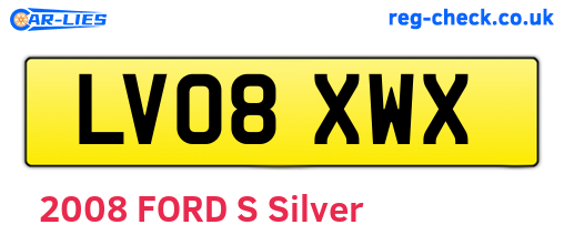 LV08XWX are the vehicle registration plates.