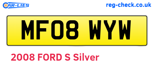 MF08WYW are the vehicle registration plates.