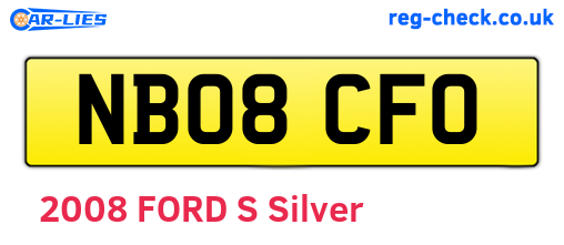 NB08CFO are the vehicle registration plates.