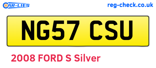 NG57CSU are the vehicle registration plates.
