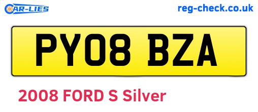 PY08BZA are the vehicle registration plates.