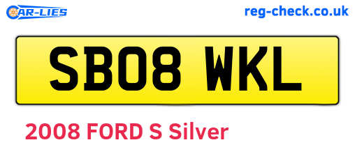 SB08WKL are the vehicle registration plates.
