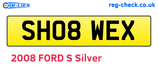 SH08WEX are the vehicle registration plates.