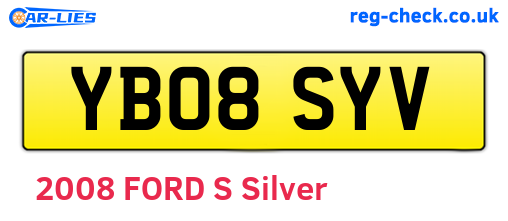 YB08SYV are the vehicle registration plates.