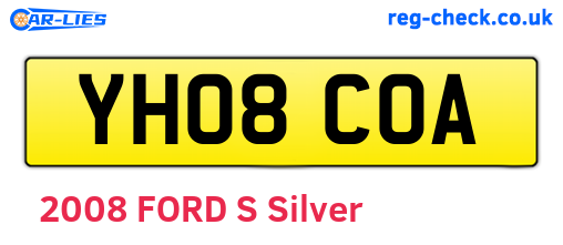 YH08COA are the vehicle registration plates.