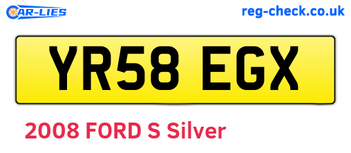 YR58EGX are the vehicle registration plates.
