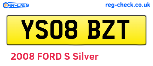 YS08BZT are the vehicle registration plates.