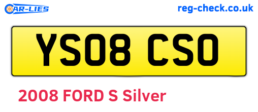 YS08CSO are the vehicle registration plates.