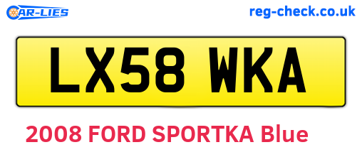 LX58WKA are the vehicle registration plates.