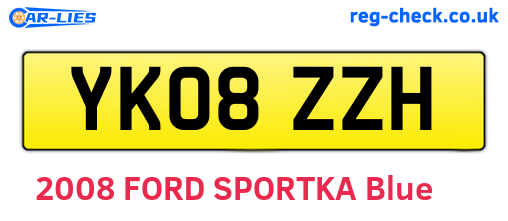 YK08ZZH are the vehicle registration plates.