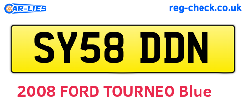 SY58DDN are the vehicle registration plates.