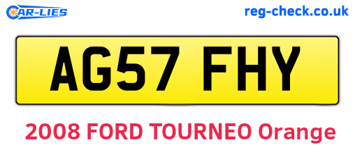 AG57FHY are the vehicle registration plates.