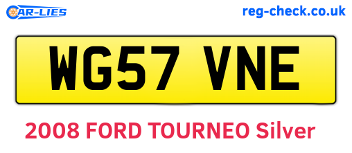 WG57VNE are the vehicle registration plates.