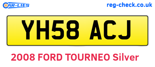 YH58ACJ are the vehicle registration plates.