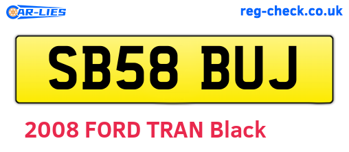 SB58BUJ are the vehicle registration plates.