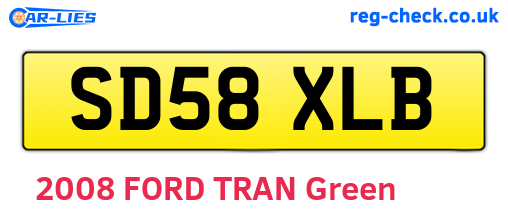 SD58XLB are the vehicle registration plates.