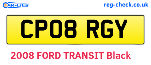 CP08RGY are the vehicle registration plates.