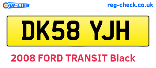 DK58YJH are the vehicle registration plates.