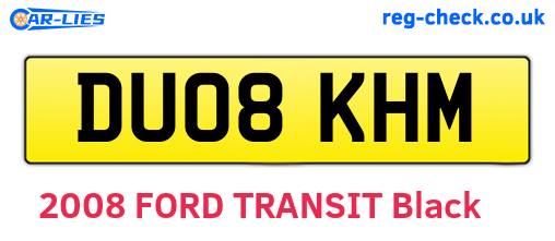 DU08KHM are the vehicle registration plates.