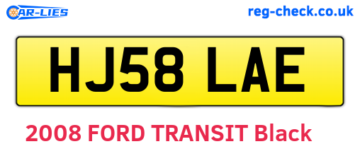 HJ58LAE are the vehicle registration plates.