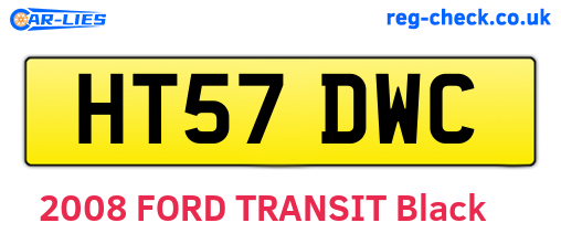 HT57DWC are the vehicle registration plates.