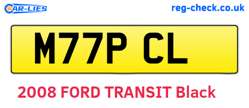 M77PCL are the vehicle registration plates.