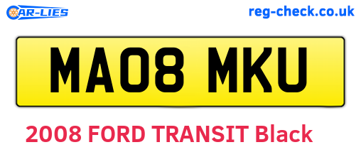 MA08MKU are the vehicle registration plates.