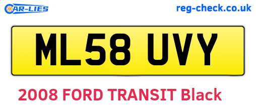 ML58UVY are the vehicle registration plates.