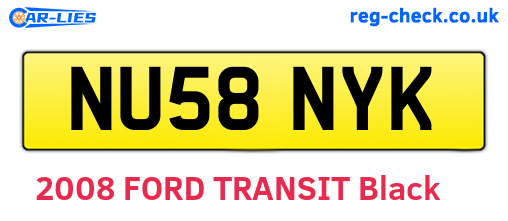 NU58NYK are the vehicle registration plates.