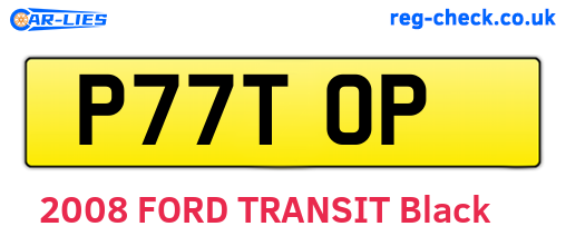 P77TOP are the vehicle registration plates.