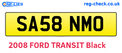 SA58NMO are the vehicle registration plates.
