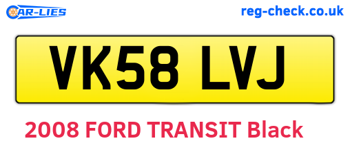 VK58LVJ are the vehicle registration plates.