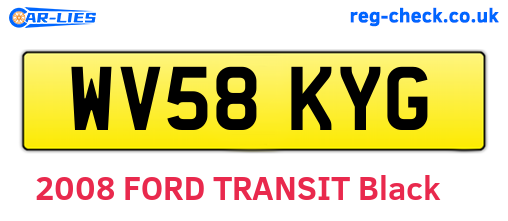 WV58KYG are the vehicle registration plates.