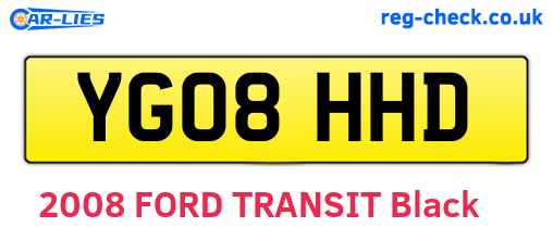 YG08HHD are the vehicle registration plates.