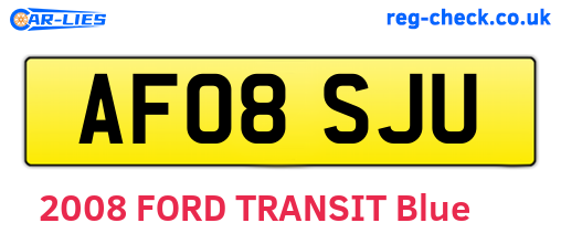 AF08SJU are the vehicle registration plates.