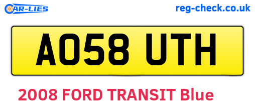 AO58UTH are the vehicle registration plates.