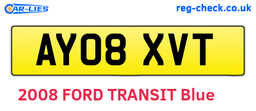 AY08XVT are the vehicle registration plates.