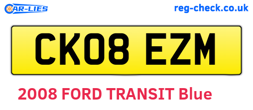 CK08EZM are the vehicle registration plates.