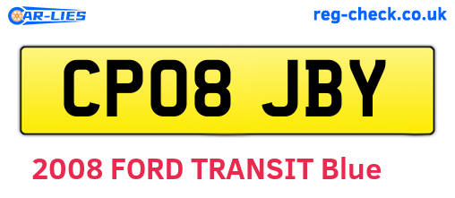 CP08JBY are the vehicle registration plates.