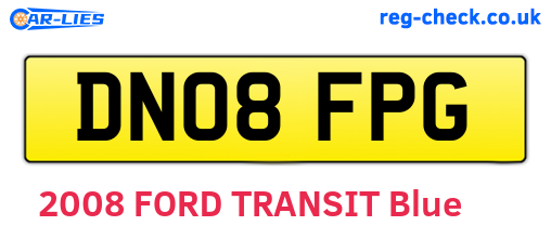 DN08FPG are the vehicle registration plates.