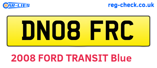 DN08FRC are the vehicle registration plates.