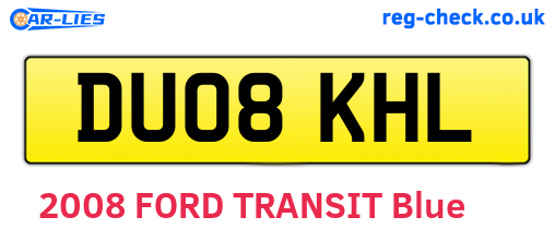 DU08KHL are the vehicle registration plates.