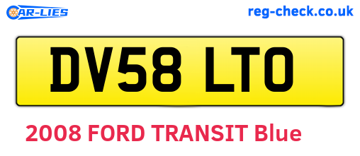 DV58LTO are the vehicle registration plates.